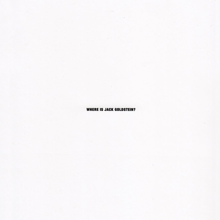 Cover of Where is Jack Goldstein?, published by Venus Over Manhattan, New York, 2012