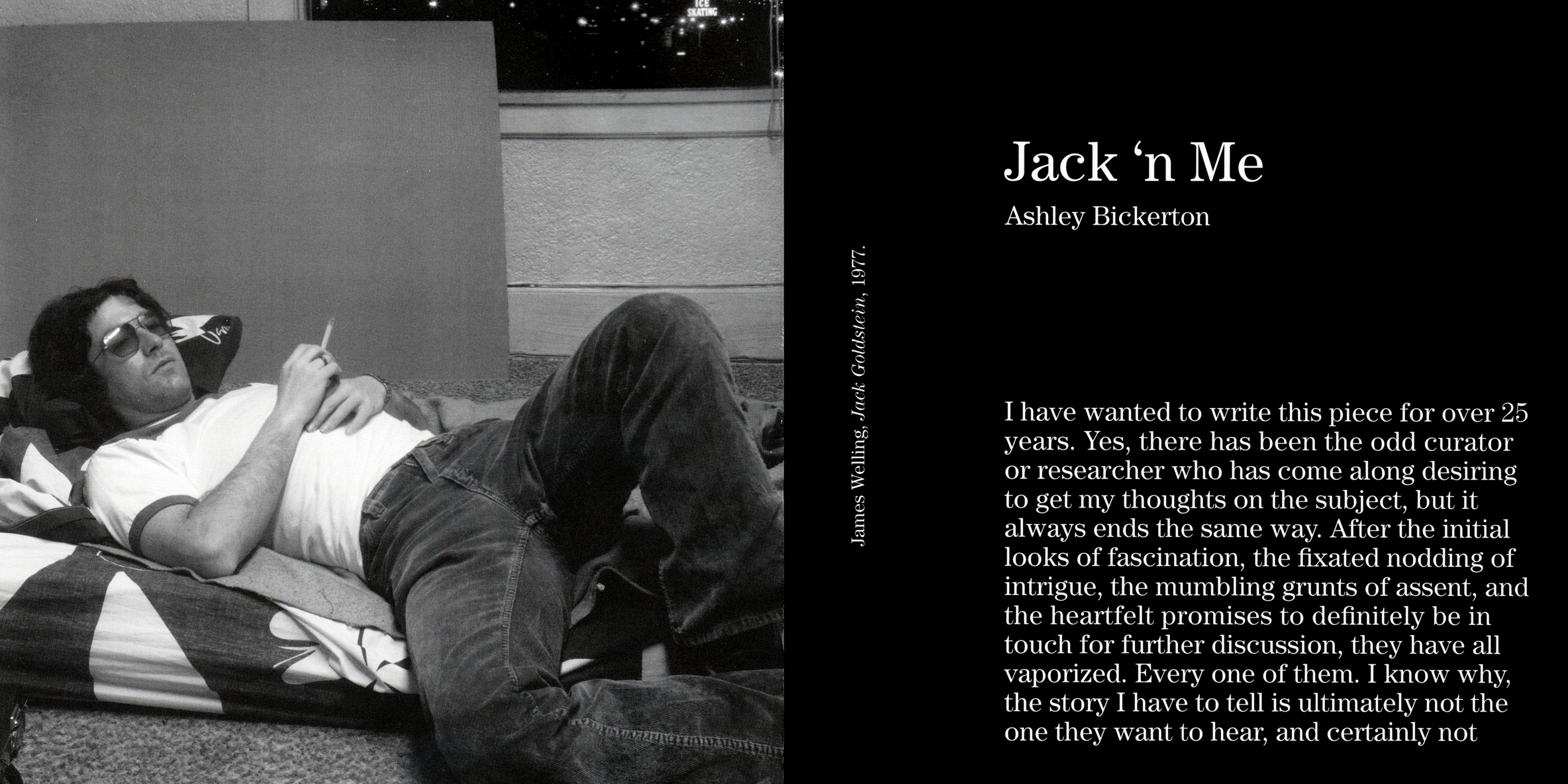 Interior view of Where is Jack Goldstein?, published by Venus Over Manhattan, New York, 2012
