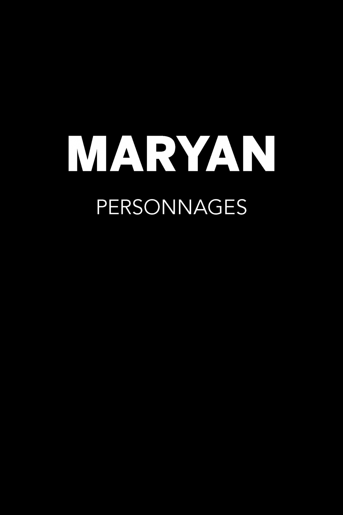 Cover of Maryann: Personnages, published by Venus Over Manhattan, New York, 2018