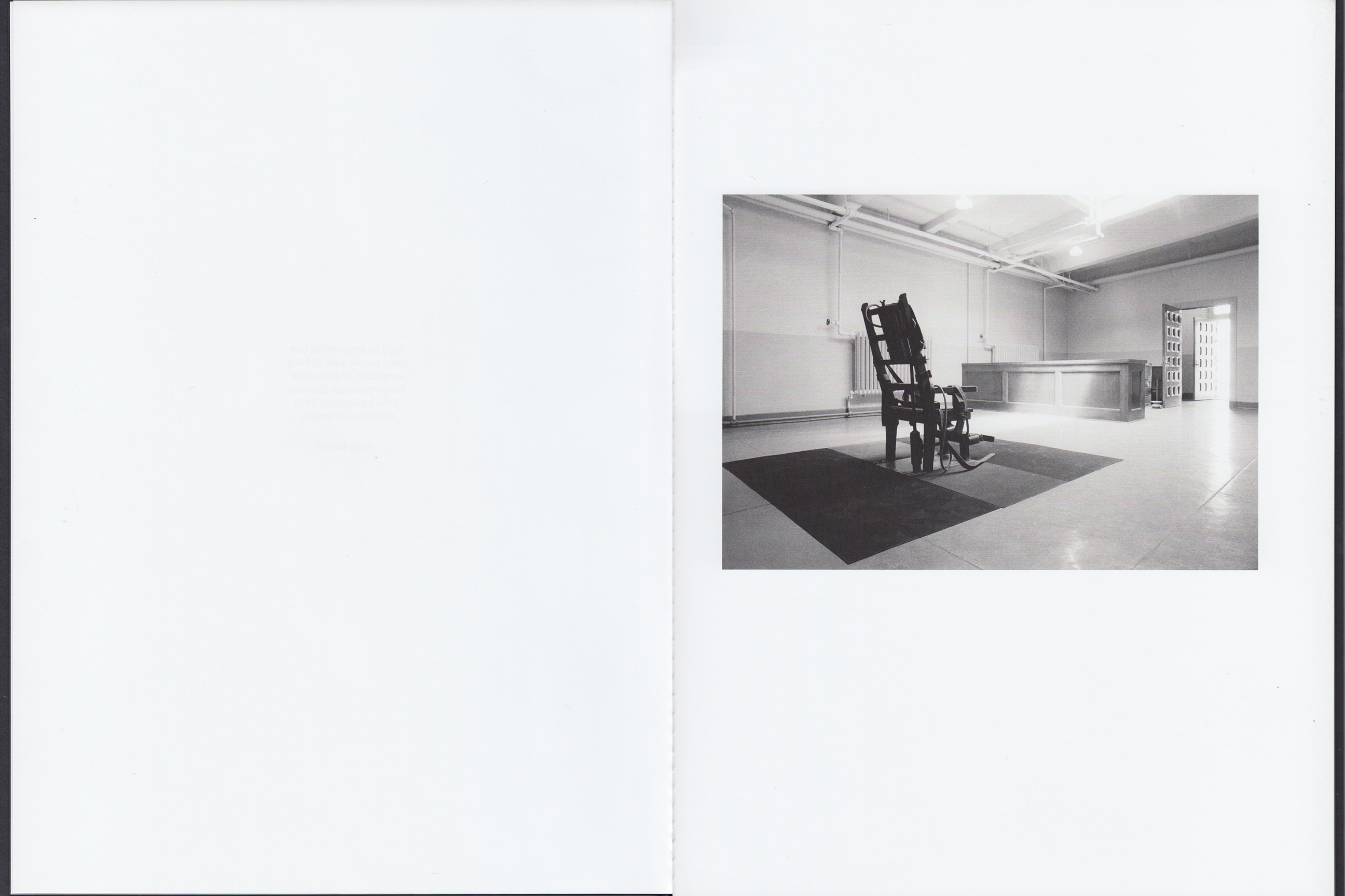 Interior view of Andy Warhol: Little Electric Chairs, published by Venus Over Manhattan, New York, 2016