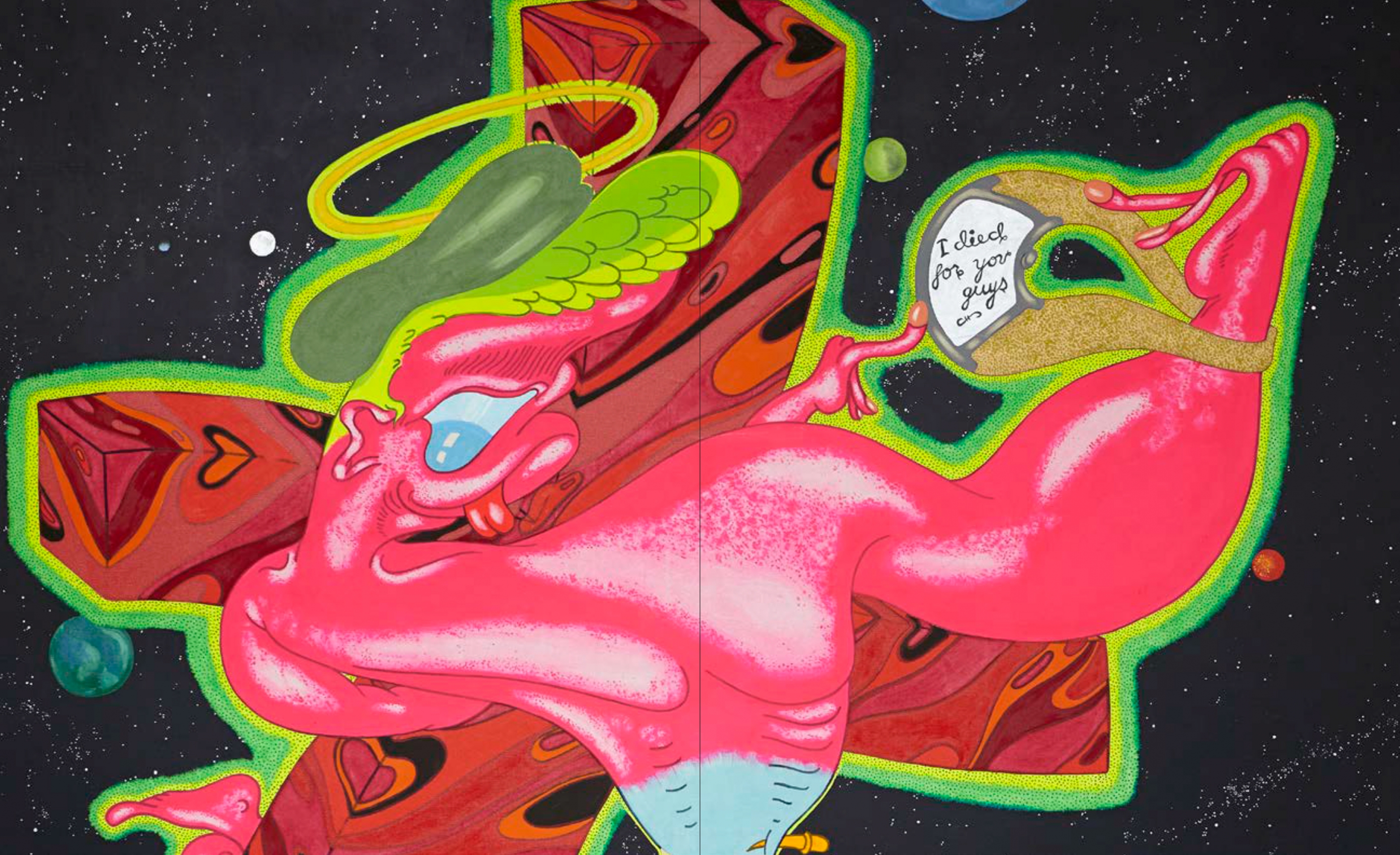 Interior view of Peter Saul: From Pop to Punk, published by Venus Over Manhattan, New York, 2015