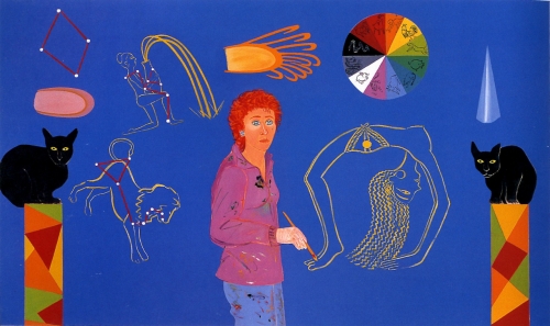 Painting by Joan Brown titled Year of the Tiger from 1983