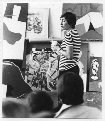Photographic Portrait of Joan Brown teaching at University of California, Berkeley