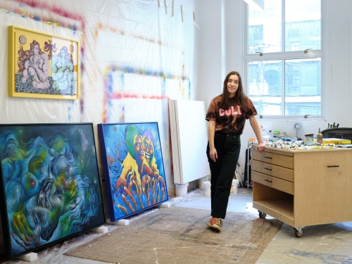 Ana Benaroya in her Jersey City, NJ studio.&nbsp;Photo by Nicholas Calcott