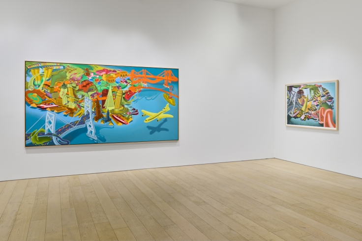 Installation view of "Peter Saul: San Francisco" at Berggruen Gallery, San Francisco, 2021