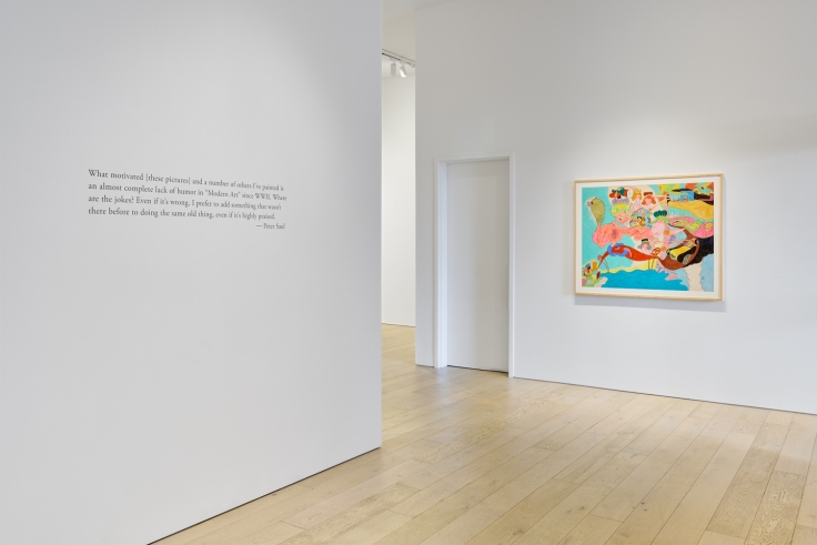 Installation view of "Peter Saul: San Francisco" at Berggruen Gallery, San Francisco, 2021