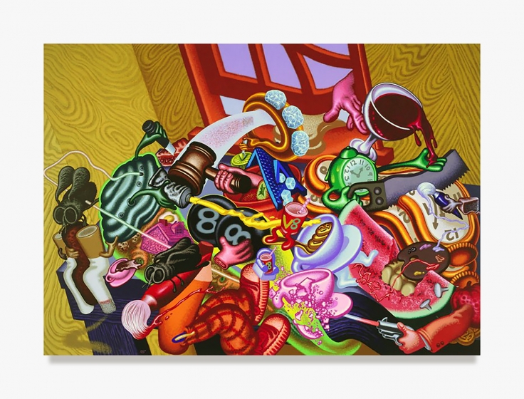 Painting by Peter Saul titled Still Life #1 from 1996
