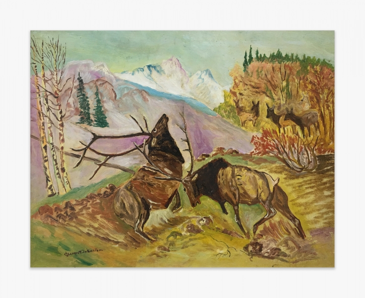 Gladys Johnston Battling Elk, n.d.