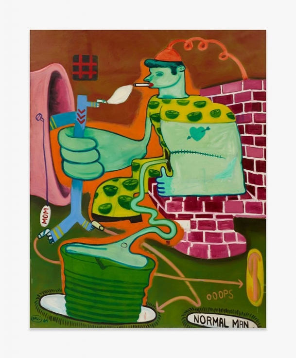 Painting by Peter Saul titled Sex Deviate Being Executed
