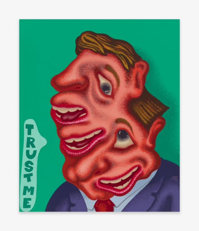 Painting by Peter Saul titled Trust Me from 2020