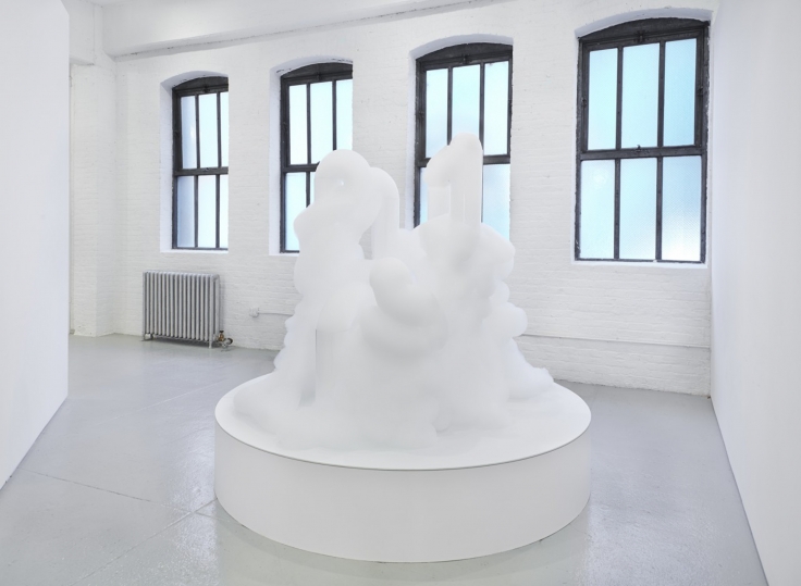 Installation view of David Medalla: Cloud Canyons at Independent Projects, New York, 2014