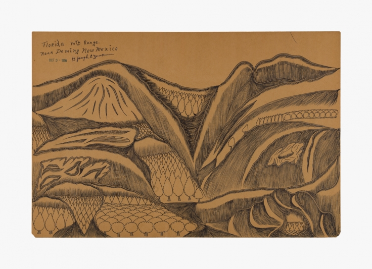 Drawing by Joseph Yoakum titled "Florida mtn Range near Deming new Mexico" from 1964