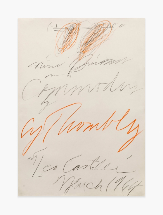 Cy Twombly Poster Study for “Nine Discourses on Commodus by Cy Twombly at Leo Castelli Gallery,” 1964